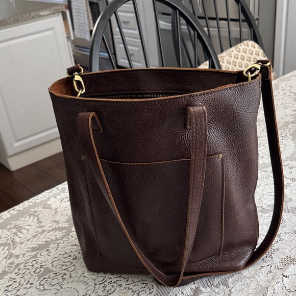 Portland leather goods, crossbody full tote, cold brew. - Picture 9 of 15